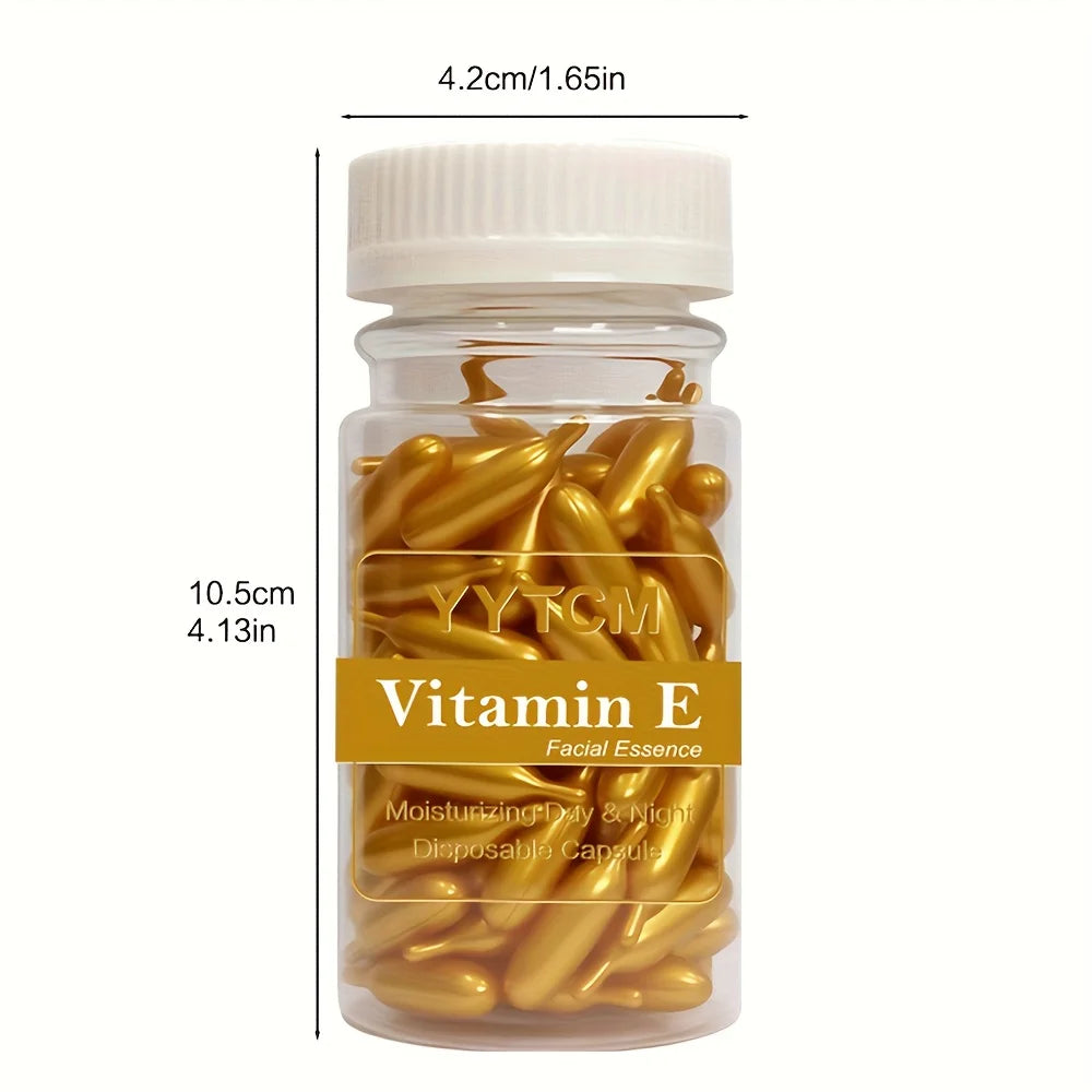 Vitamin E Serum Capsules, Single-Use Essence Capsules, Hydrating and Moisturizing Facial Skin 90 Capsules/Bottle - 1 Bottle