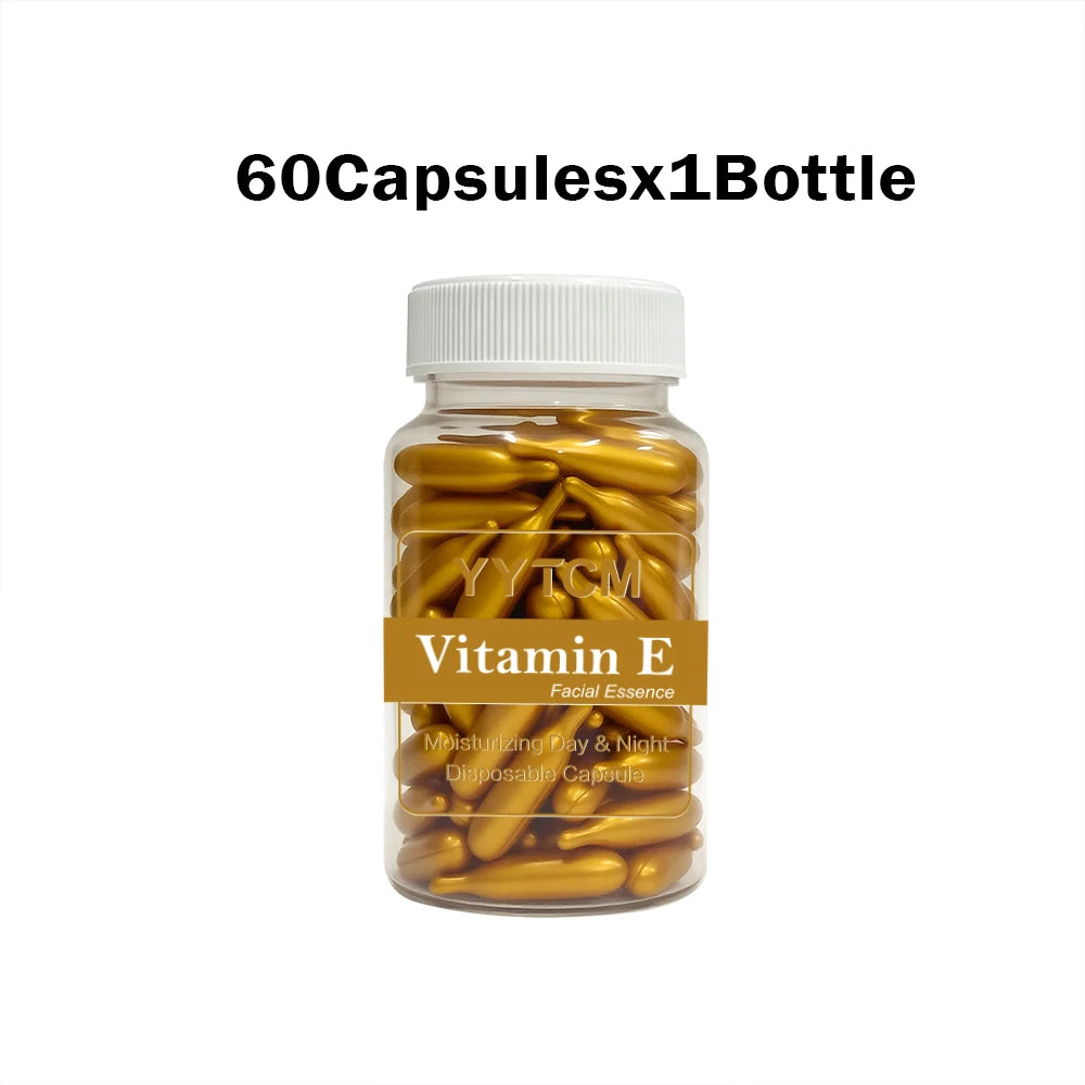 Vitamin E Serum Capsules, Single-Use Essence Capsules, Hydrating and Moisturizing Facial Skin 90 Capsules/Bottle - 1 Bottle