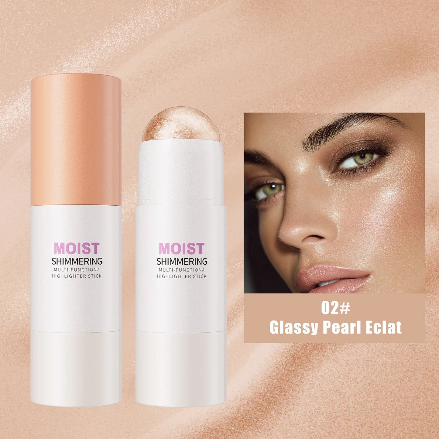 [Natural Glowup] 1pc Glowup Highlighter Stick | Natural Brightening Face Contour & Highlight Makeup, Medium Coverage, Buildable