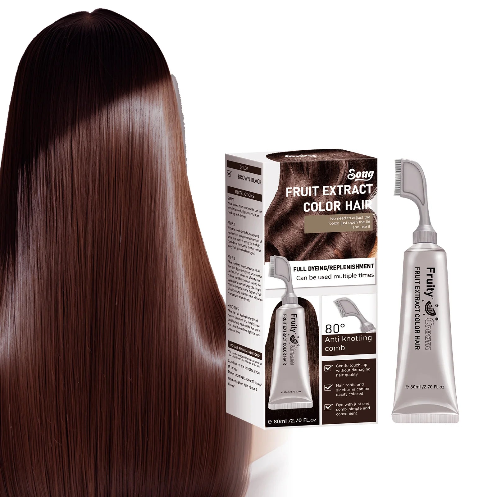 NatureTint™ Hair Dye Comb 🌿✨ — Cover Grays with Ease