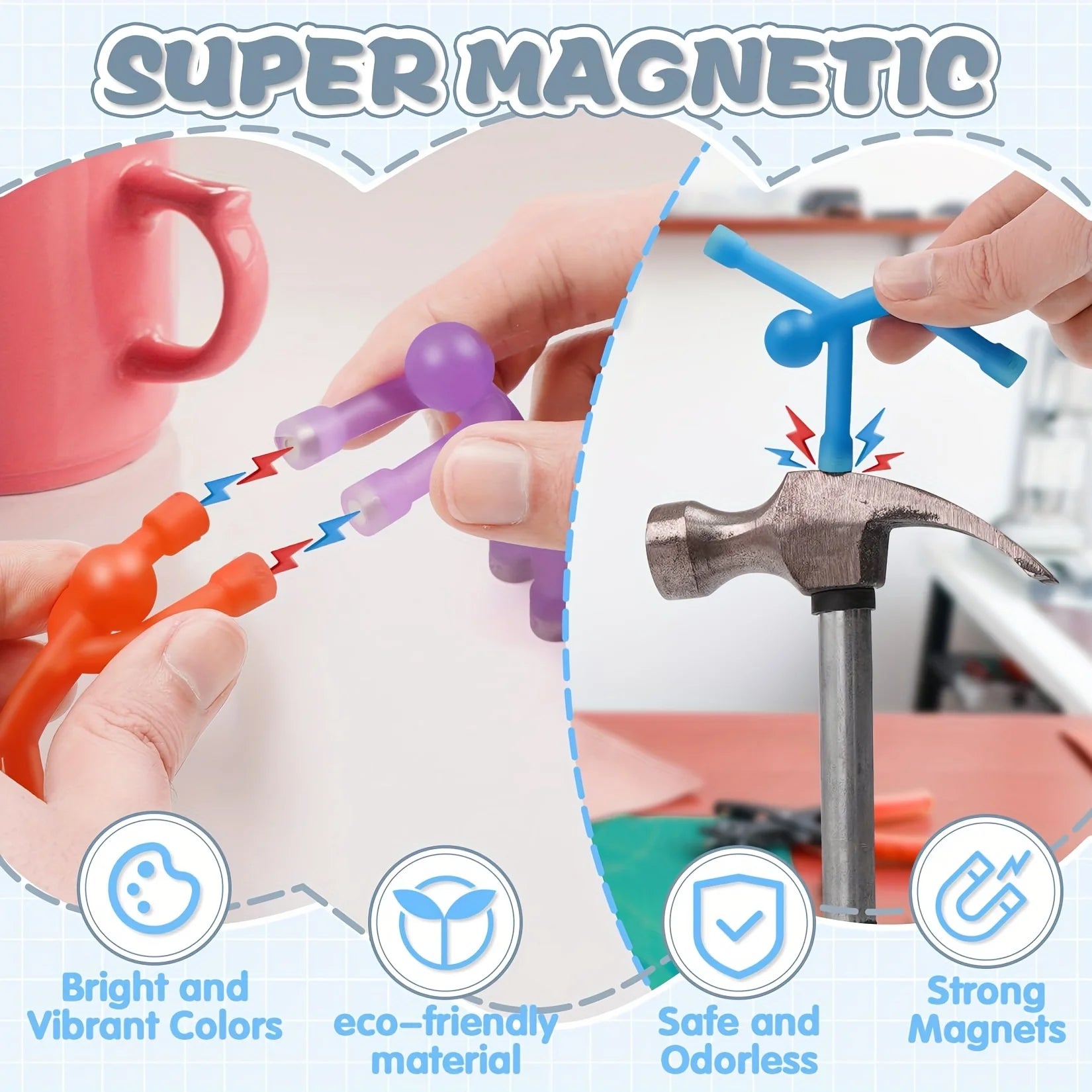 MagniFlex™ Fidget Figures 🧲✨ — Twist, Snap & Create Fun