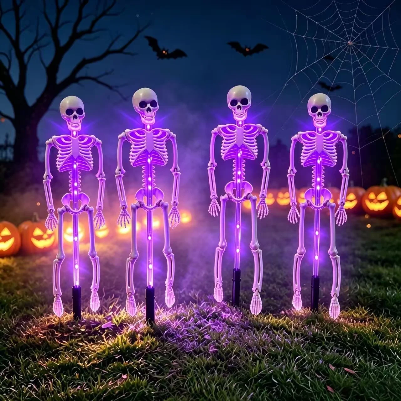 GlowBones™ Yard Stake ☠️🌞 – Solar-Powered Spooky Glow