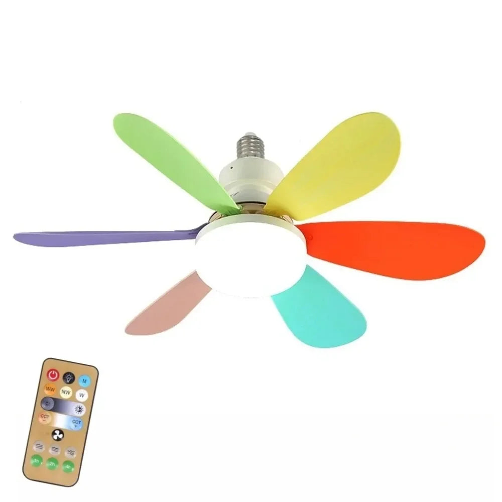 LED Ceiling Fan Light with Remote Control – Dimmable 30W Modern Fan