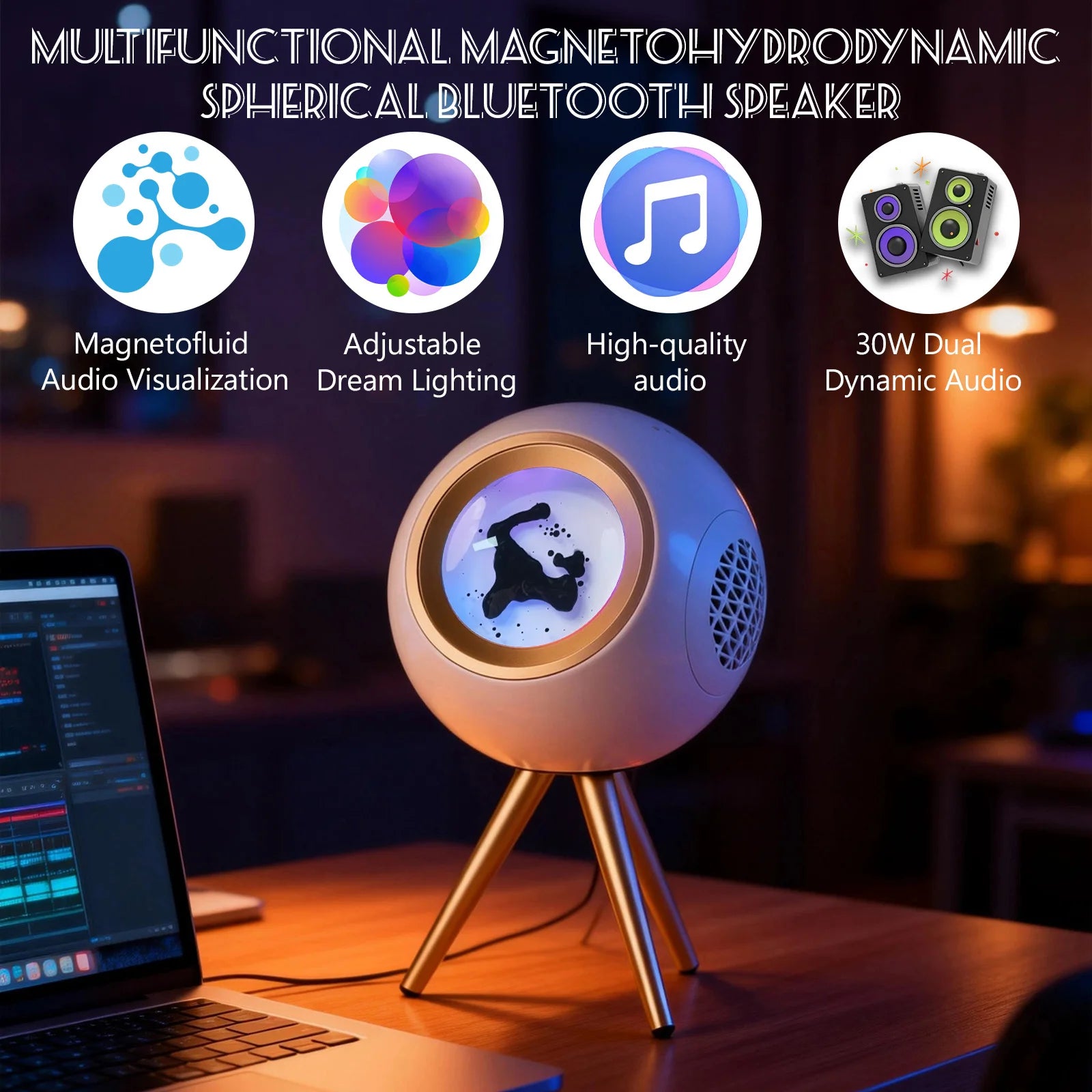 FluidBeat™ Speaker 🧲🎵 — Watch Your Music Come Alive