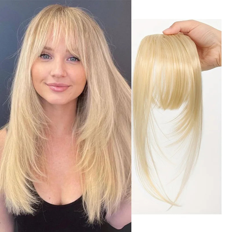 Bangs Dark Brown Synthetic Hair Clip-In – Natural Wispy Fringe Wear