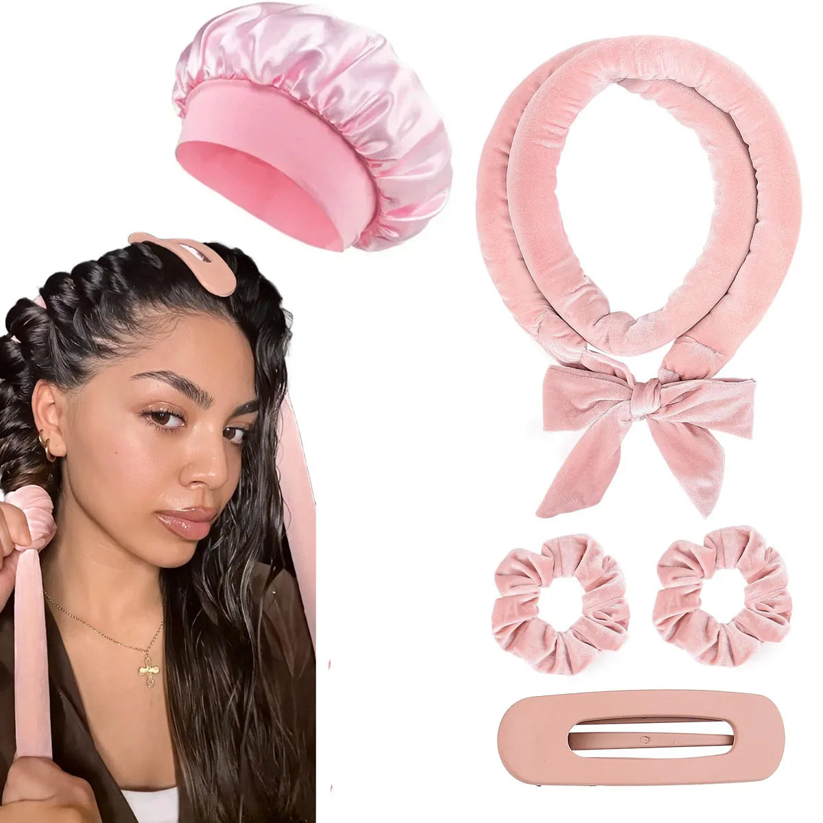 Heatless Curling Rod Headband – Satin No Heat Hair Curler