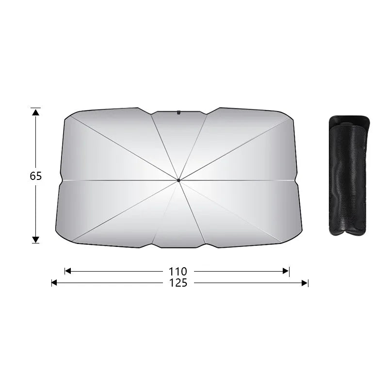 Car Sunshade for SUV & Hatchback | UV-Reflective Heat Reduction | Umbrella-Fold Design | Large 140×79 cm