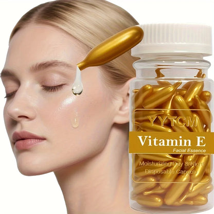 Vitamin E Serum Capsules, Single-Use Essence Capsules, Hydrating and Moisturizing Facial Skin 90 Capsules/Bottle - 1 Bottle