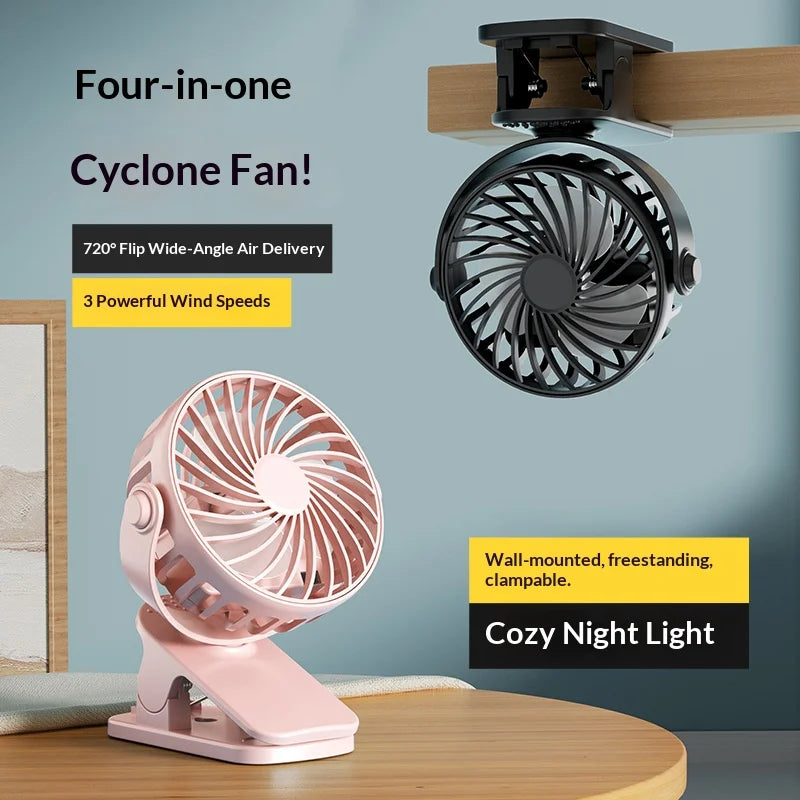 HOMEFISH Rechargeable Rotatable Clip Fan