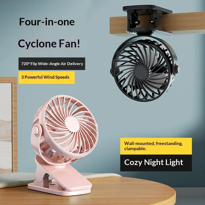 HOMEFISH Rechargeable Rotatable Clip Fan