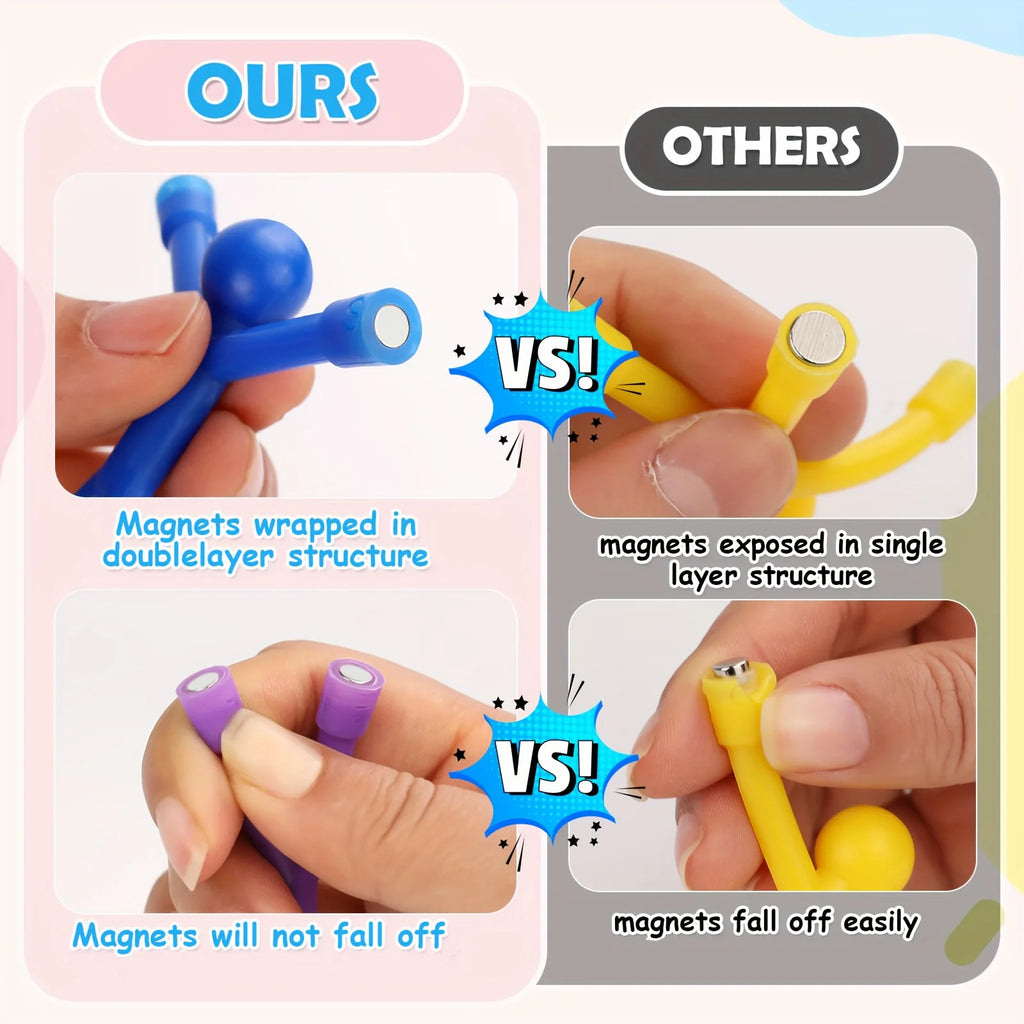 MagniFlex™ Fidget Figures 🧲✨ — Twist, Snap & Create Fun