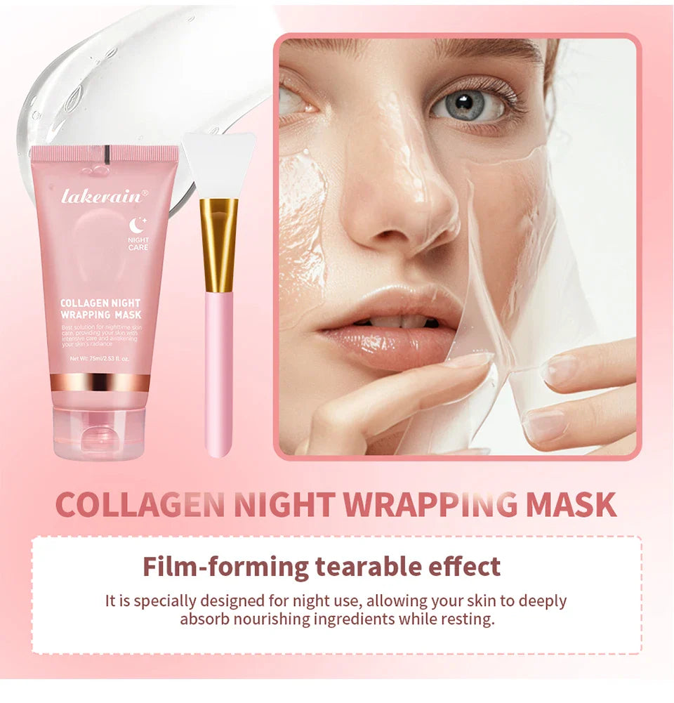 GlowSeal™ Collagen Wrapping Mask 🌙 — Firm, Tighten & Radiate Overnight