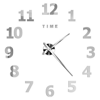 Creative Frameless DIY Wall Clock Wall Decal Home Silent Clock Living Room Office Wall Decoration
