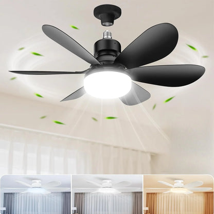 LED Ceiling Fan Light with Remote Control – Dimmable 30W Modern Fan