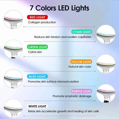 7-Color LED Beauty Device for Neck & Face – Vibration Massage, Skin Tightening & Lifting Tool