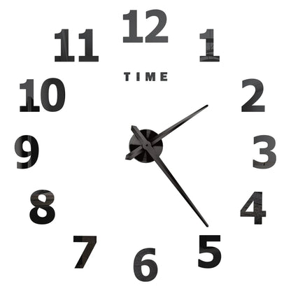 Creative Frameless DIY Wall Clock Wall Decal Home Silent Clock Living Room Office Wall Decoration