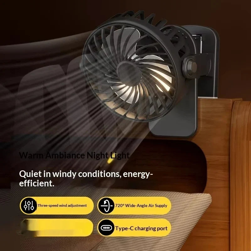 HOMEFISH Rechargeable Rotatable Clip Fan