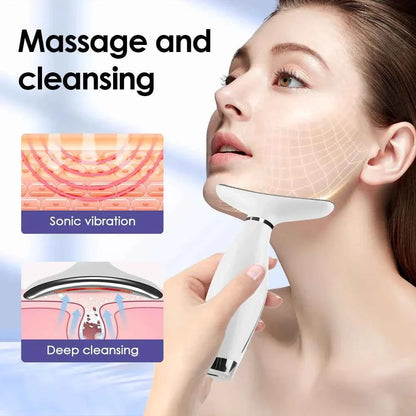 7-Color LED Beauty Device for Neck & Face – Vibration Massage, Skin Tightening & Lifting Tool