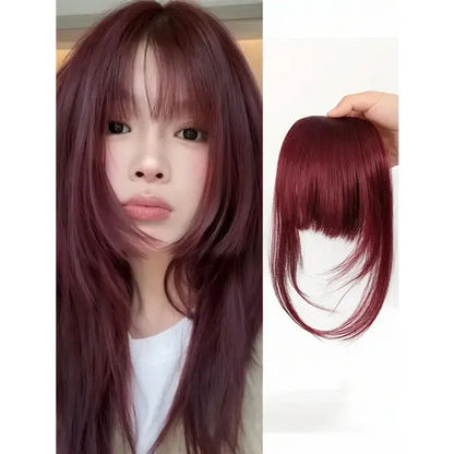 Bangs Dark Brown Synthetic Hair Clip-In – Natural Wispy Fringe Wear