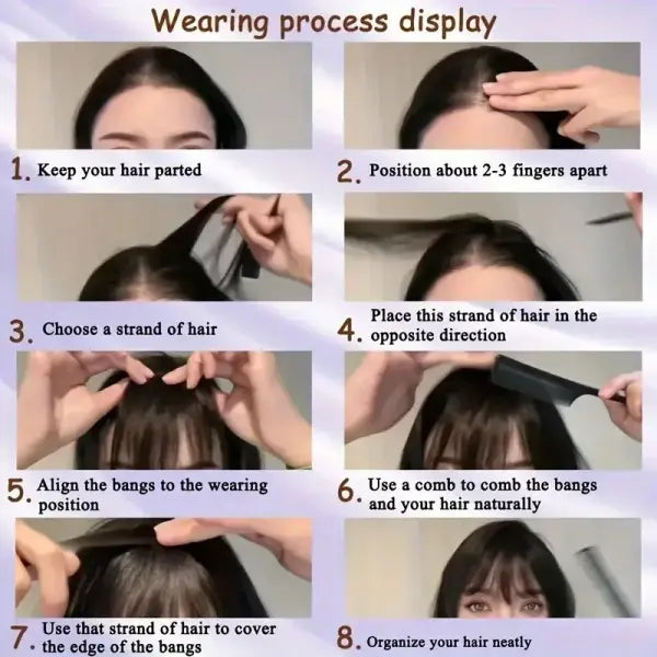 Bangs Dark Brown Synthetic Hair Clip-In – Natural Wispy Fringe Wear