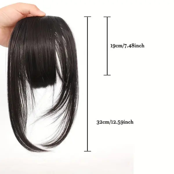 Bangs Dark Brown Synthetic Hair Clip-In – Natural Wispy Fringe Wear