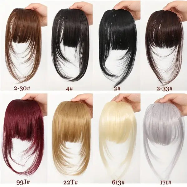 Bangs Dark Brown Synthetic Hair Clip-In – Natural Wispy Fringe Wear