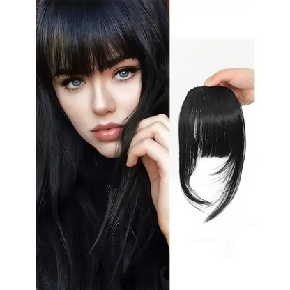 Bangs Dark Brown Synthetic Hair Clip-In – Natural Wispy Fringe Wear