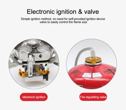 📢📢50% OFF !! ⏰Camping Gas Burner – 5800W, Piezo Ignition, Windproof 🔥