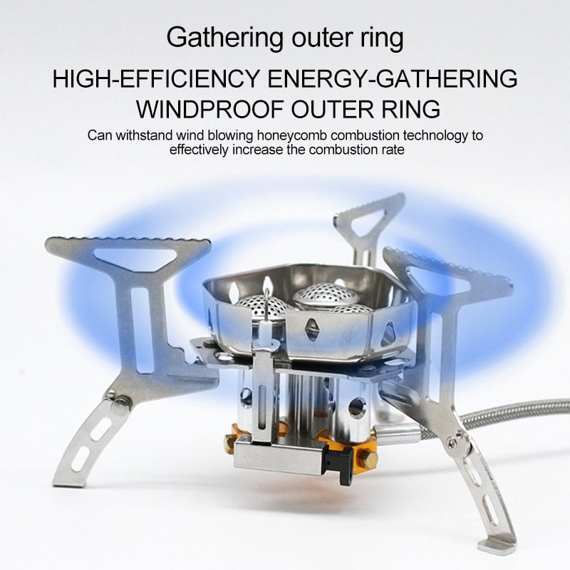 📢📢50% OFF !! ⏰Camping Gas Burner – 5800W, Piezo Ignition, Windproof 🔥